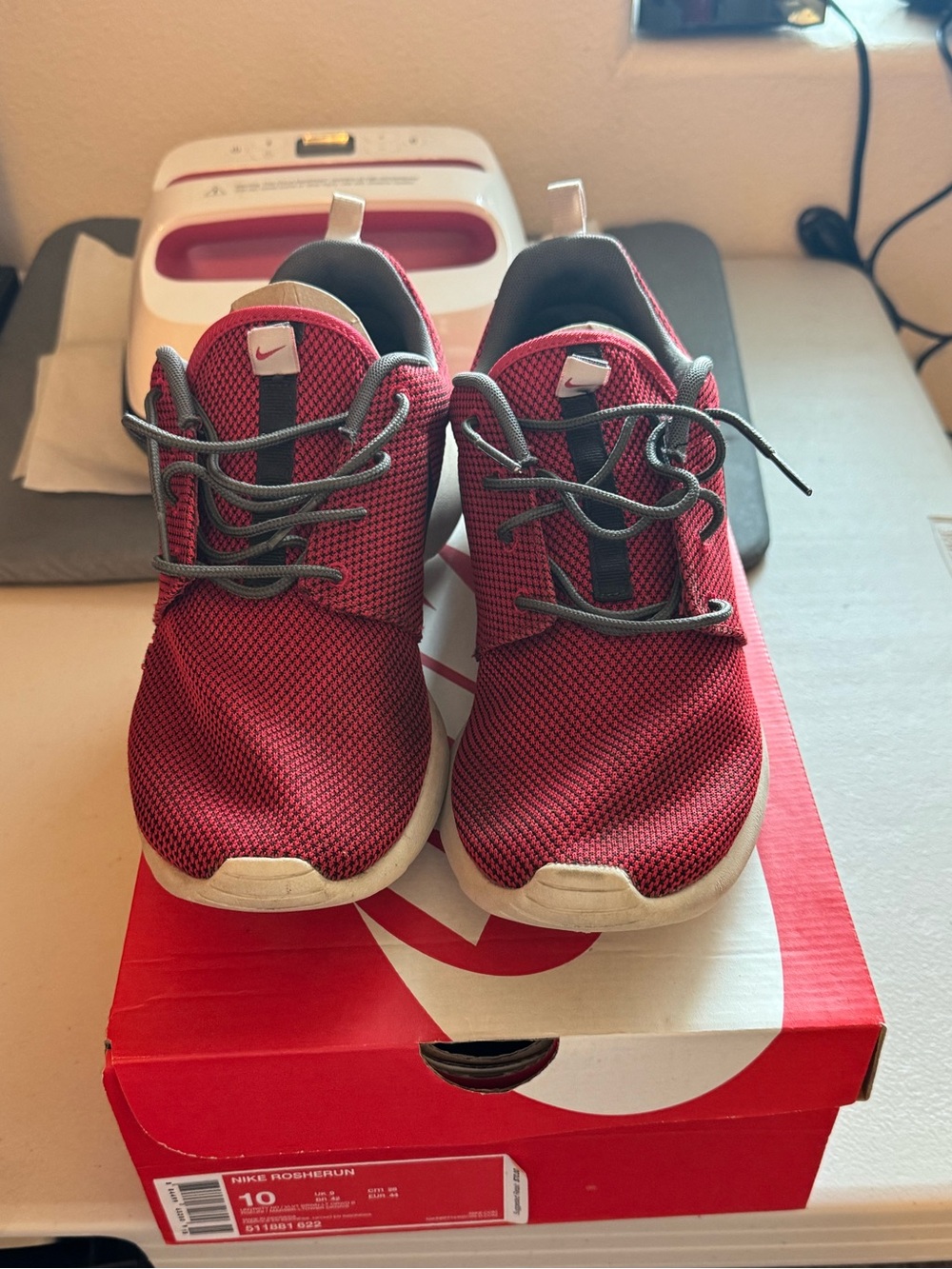 Nike Red and black Mesh Athletic Sneakers